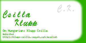 csilla klupp business card